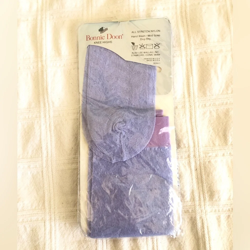 Vtg Bonnie Doon Lavender Cordelia Knee Highs